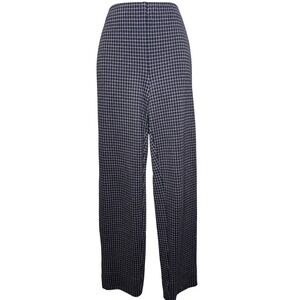 J Jill‎ Womens Ponte Slim Leg Pants Navy White Plaid Size M Stretchy Coastal